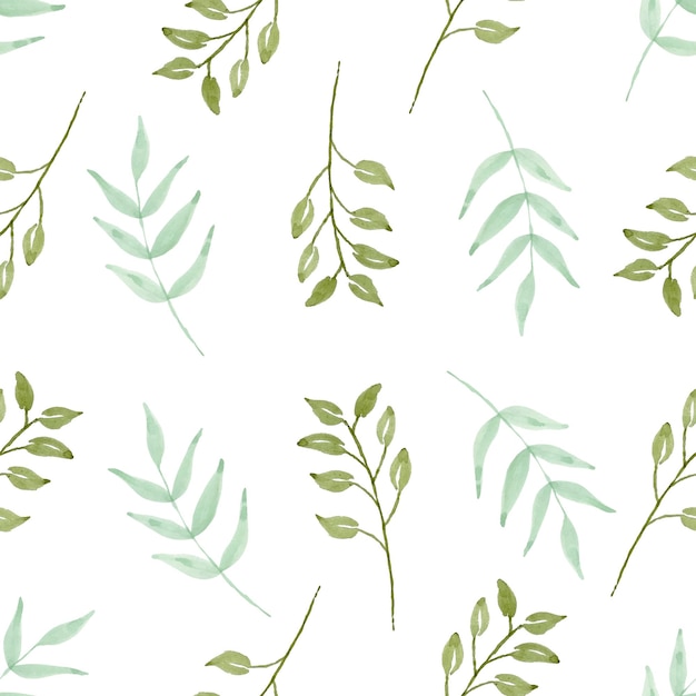 Watercolor leaf seamless pattern