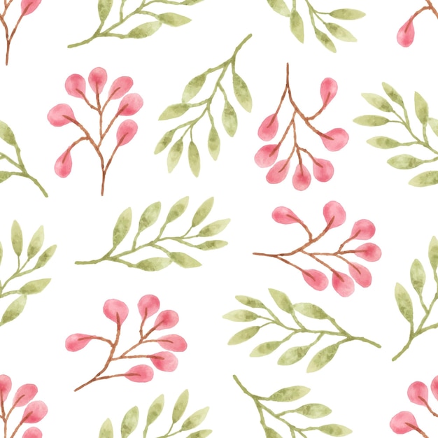 Watercolor leaf seamless pattern