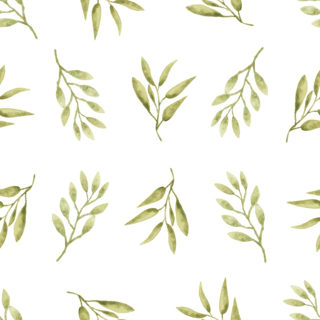 Watercolor leaf seamless pattern