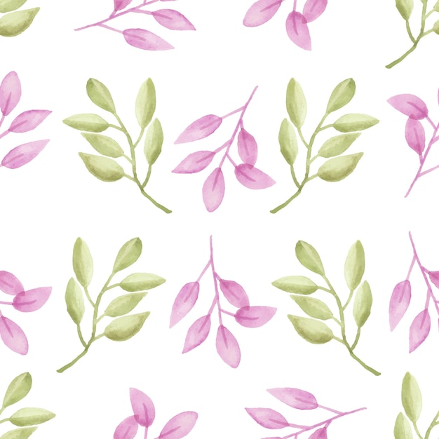 Watercolor leaf seamless pattern