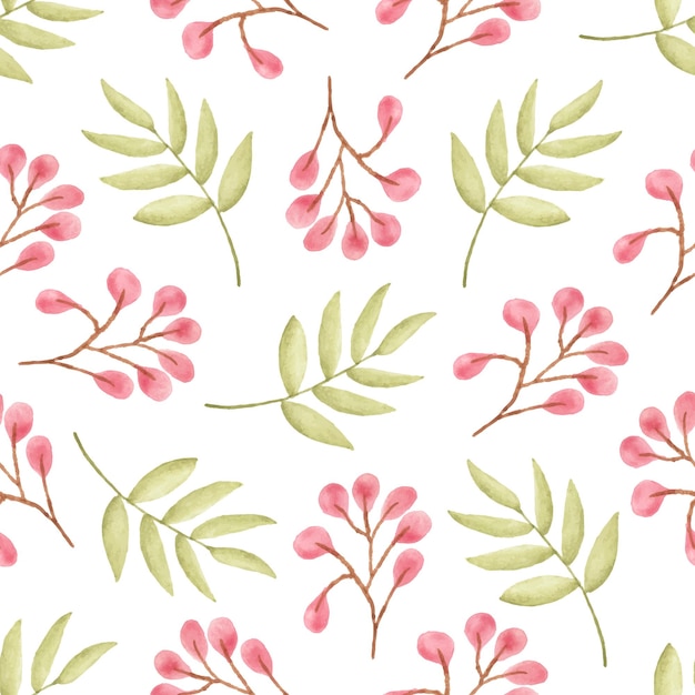 Watercolor leaf seamless pattern