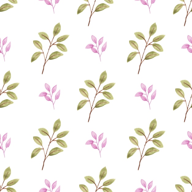 Watercolor leaf seamless pattern