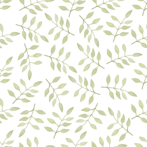 Watercolor leaf seamless pattern