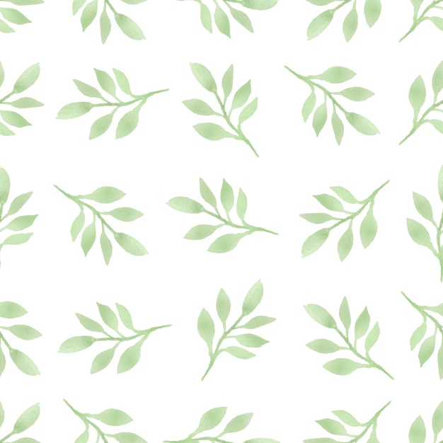 Watercolor leaf seamless pattern