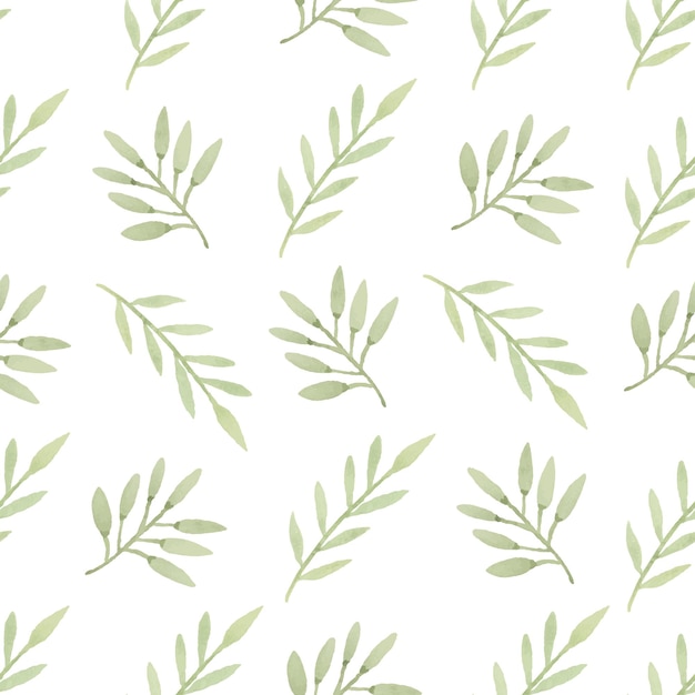 Watercolor leaf seamless pattern