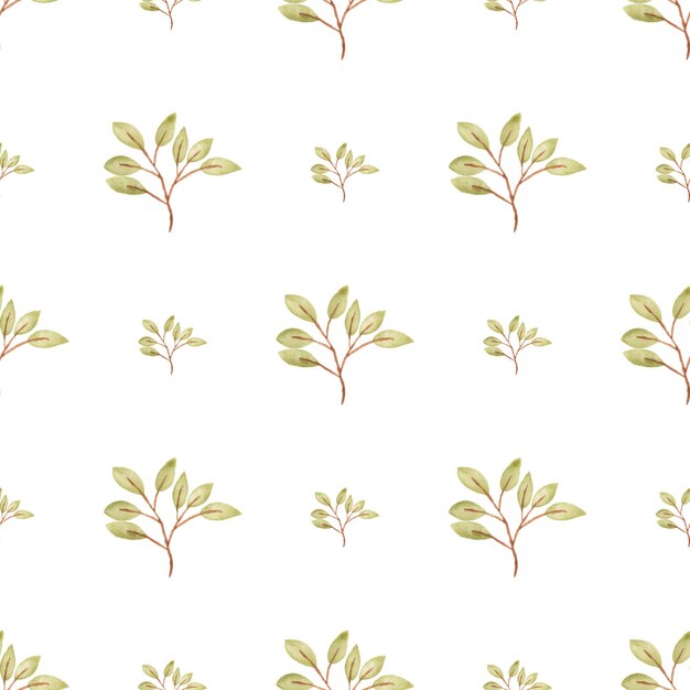 Watercolor leaf seamless pattern