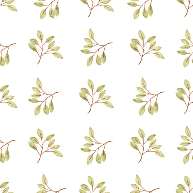 Watercolor leaf seamless pattern