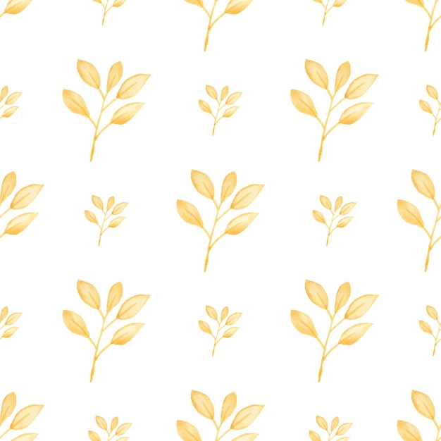 Watercolor leaf seamless pattern