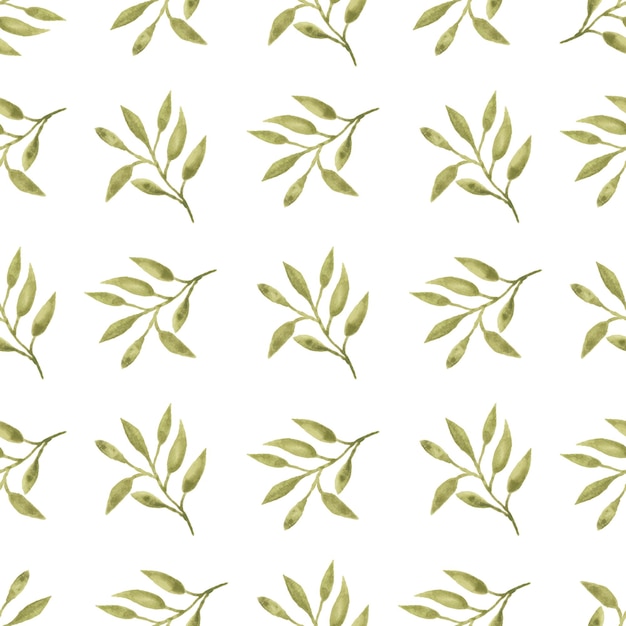 Watercolor leaf seamless pattern