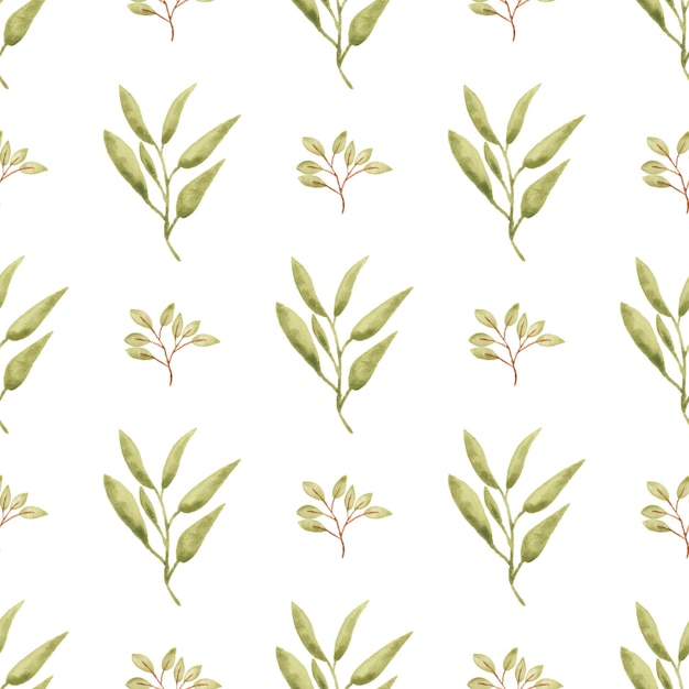 Vector watercolor leaf seamless pattern