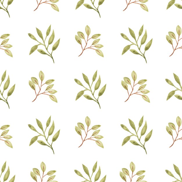 Watercolor leaf seamless pattern