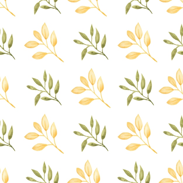 Vector watercolor leaf seamless pattern