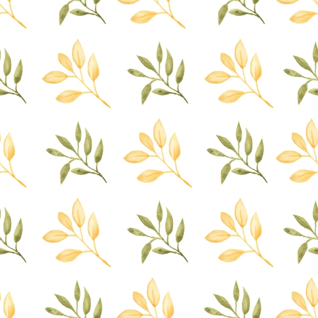 Watercolor leaf seamless pattern