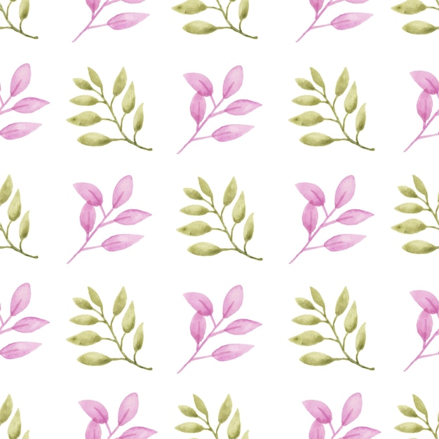 Watercolor leaf seamless pattern