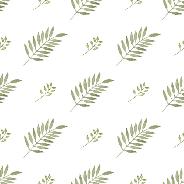 Watercolor leaf seamless pattern