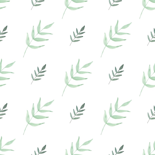 Watercolor leaf seamless pattern