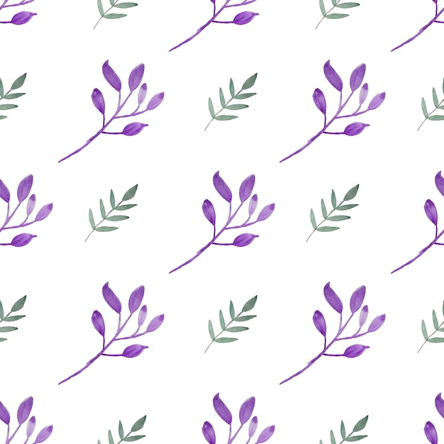 Watercolor leaf seamless pattern