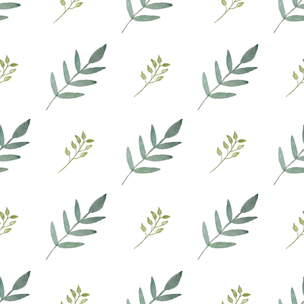 Watercolor leaf seamless pattern