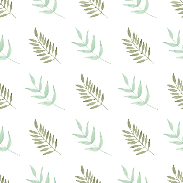 Watercolor leaf seamless pattern