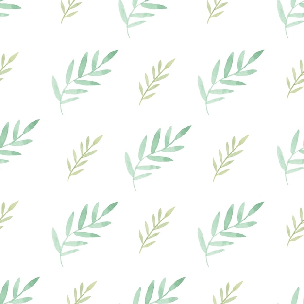 Watercolor leaf seamless pattern