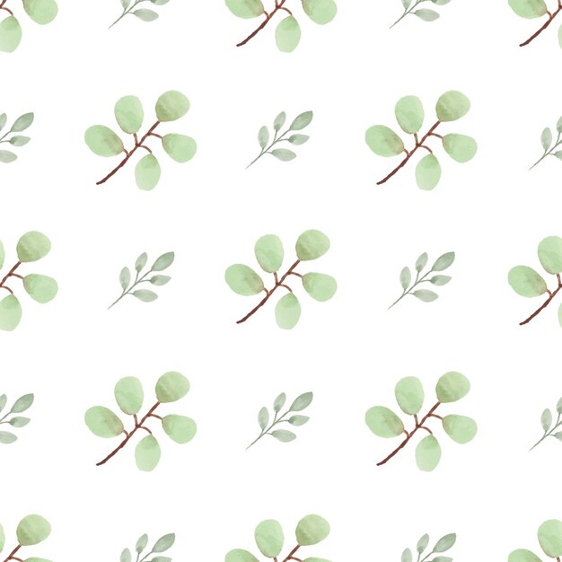 Watercolor leaf seamless pattern