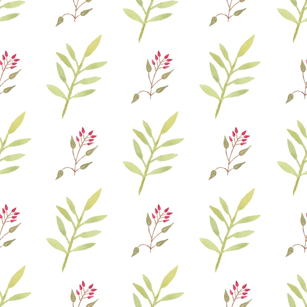 Vector watercolor leaf seamless pattern