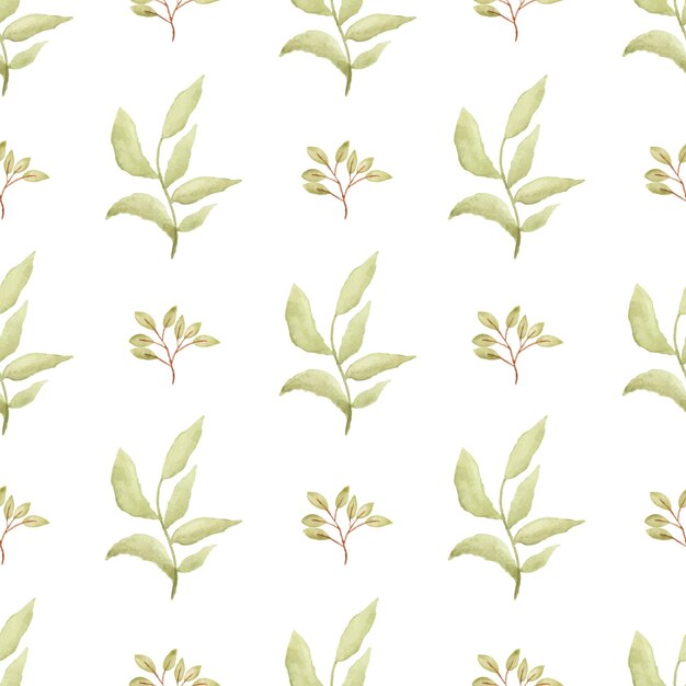 Watercolor leaf seamless pattern