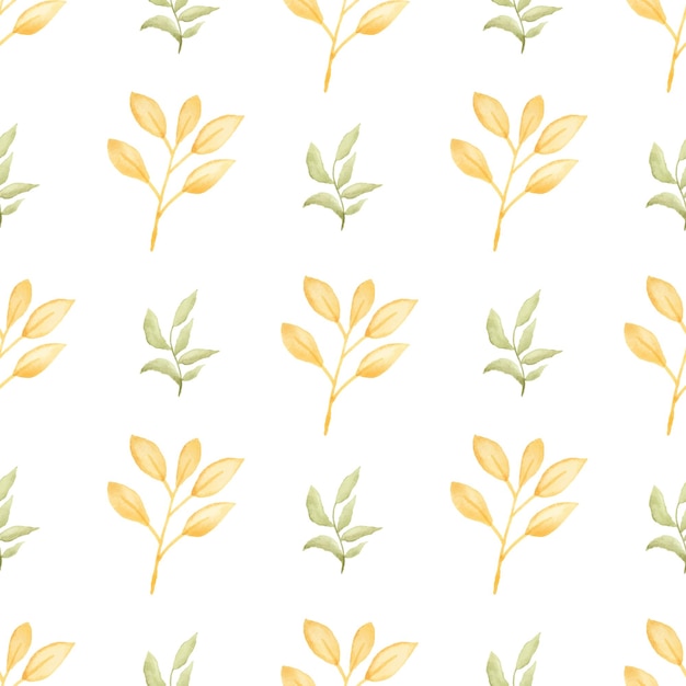 Watercolor leaf seamless pattern