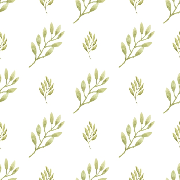 Watercolor leaf seamless pattern