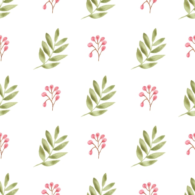 Watercolor leaf seamless pattern