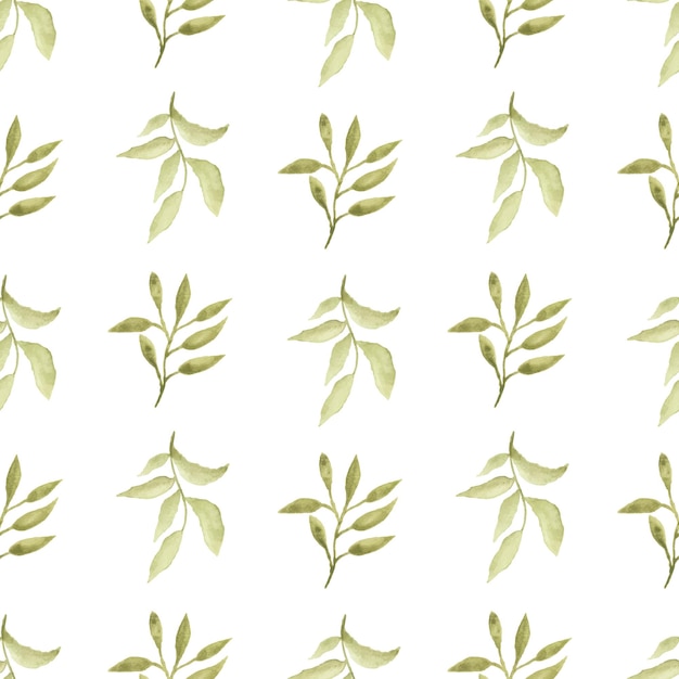 Vector watercolor leaf seamless pattern