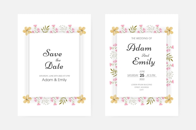 Watercolor leaf wedding invitation