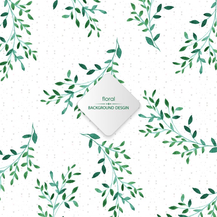 Vector watercolor leaves background