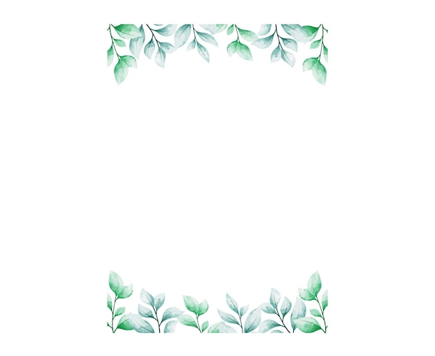 Watercolor leaves frame background