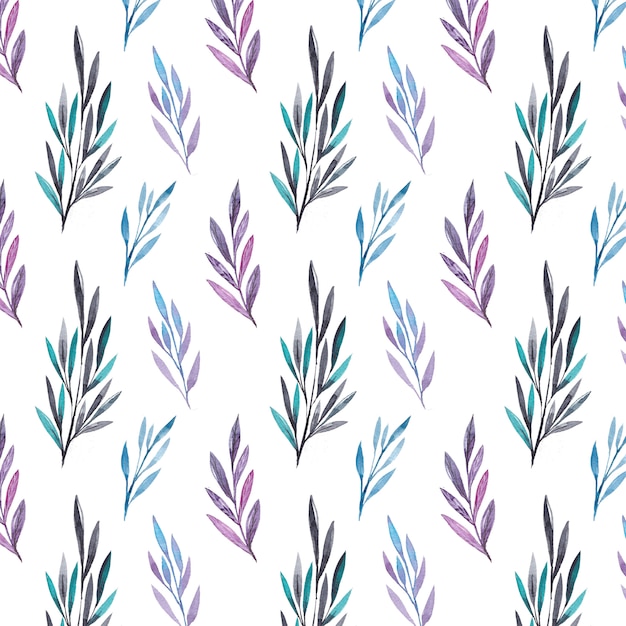 Watercolor leaves pattern