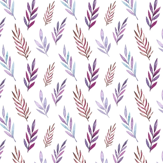 Vector watercolor leaves pattern