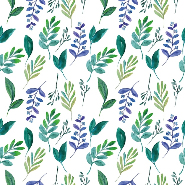 Watercolor leaves pattern