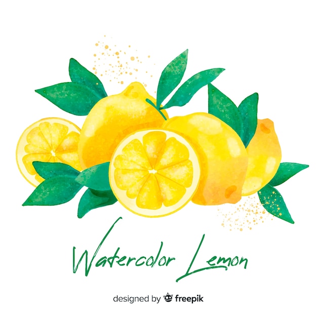 Watercolor lemon background