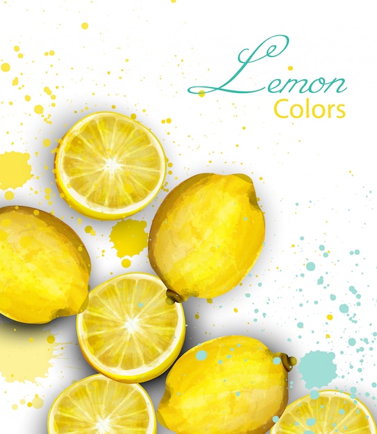 Watercolor lemons card