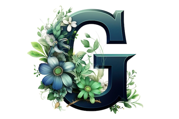 Vector watercolor letter monogram g watercolor design watercolor letter with poinsettia