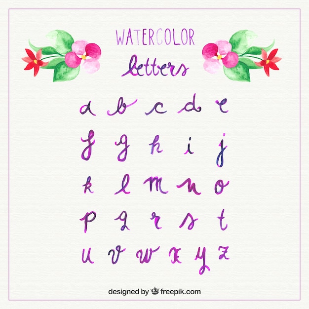 Watercolor letters