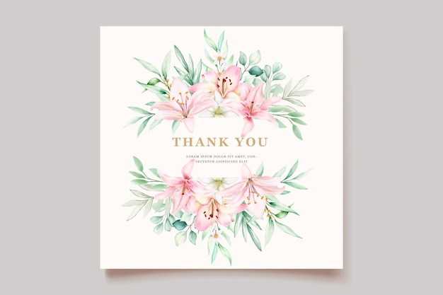 Watercolor lily invitation card