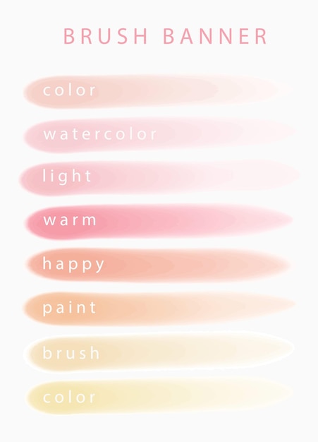 Watercolor line brush with yelloworangepink for bannerbackground invitation