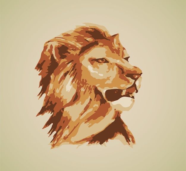 Vector watercolor lion