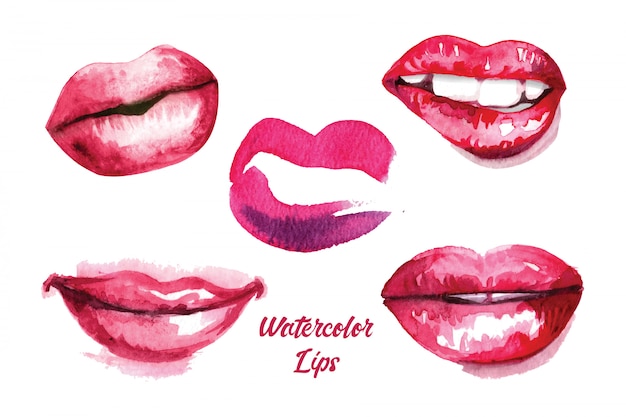 Vector watercolor lips