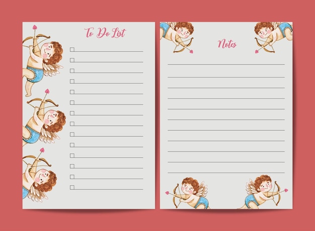 watercolor to do list template valentines theme