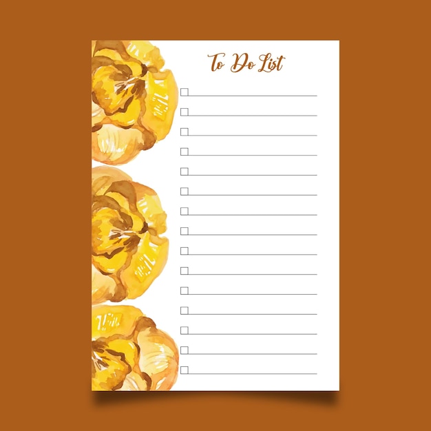 Watercolor to do list template