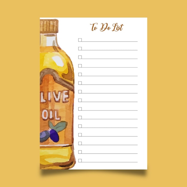 Watercolor to do list template