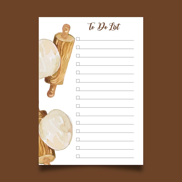 Watercolor to do list template