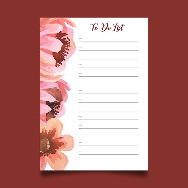 watercolor to do list template